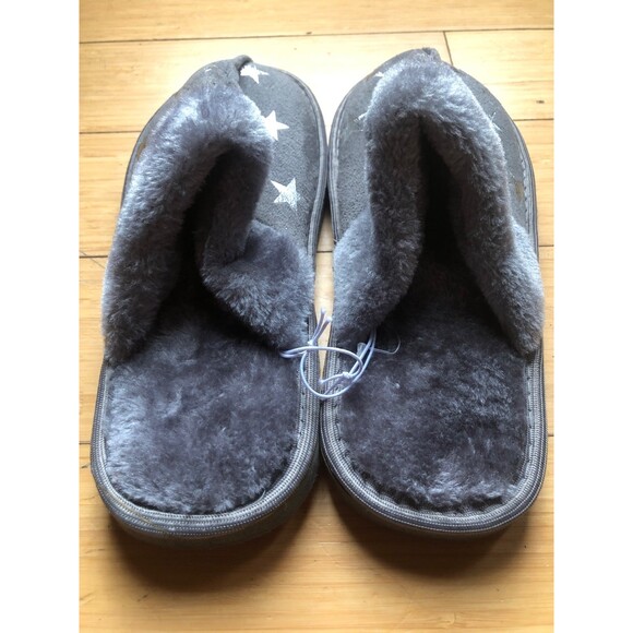 Bobbie Brooks Sz S Fuzzy Foil Star Slippers NEW NWOT - Picture 3 of 5